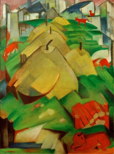 Alpenszene (Streuhocken) af Franz Marc