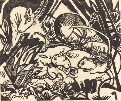 Animal Legend Tier Legend, 1912. af Franz Marc