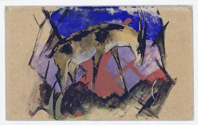 Antilope (auch: Steinbock) (Postkarte an Else Lasker-Schüler) af Franz Marc