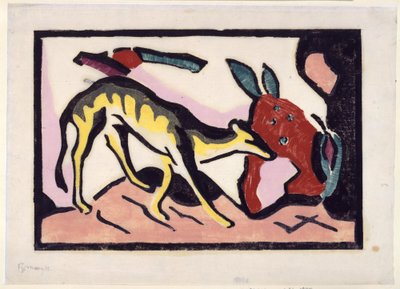 Fabeltier (Beilage zur Luxusausgabe des Almanachs Der Blaue Reiter) af Franz Marc