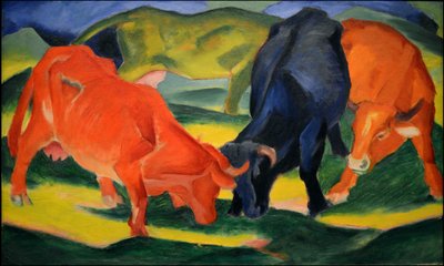 Kampkøer, 1911. af Franz Marc