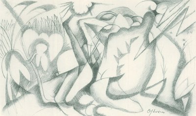 Franz Marc - Skitsebog fra marken - Blad 19 af Franz Marc