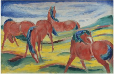 Græssende heste III, 1910 af Franz Marc