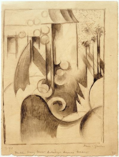 Hus i haven af Franz Marc
