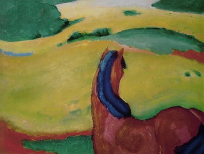 Hest i et landskab, 1910 af Franz Marc