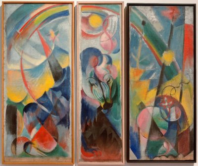 Landskab med en regnbue / Landskab med en regnbue (mytisk dyr) af Franz Marc