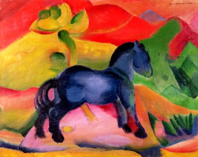 Lille blå hest, 1912 af Franz Marc