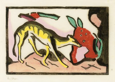 Mytisk dyr af Franz Marc
