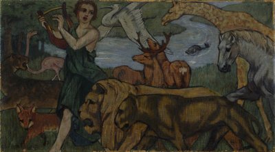 Orfeus blandt dyrene, udkast til et gobelin af Franz Marc