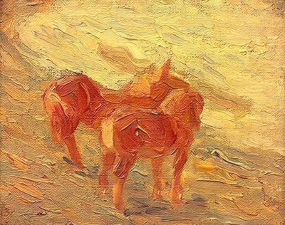 Heste ved havet af Franz Marc