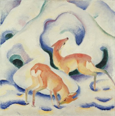 Hjorte i sneen II af Franz Marc