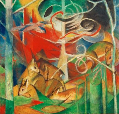 Hjorte i skoven I af Franz Marc