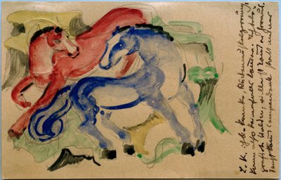 Rød og blå hest af Franz Marc