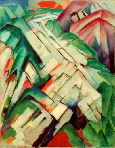 Stenet sti (bjerge / landskab) af Franz Marc