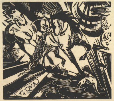 Rideskolen, 1913. af Franz Marc