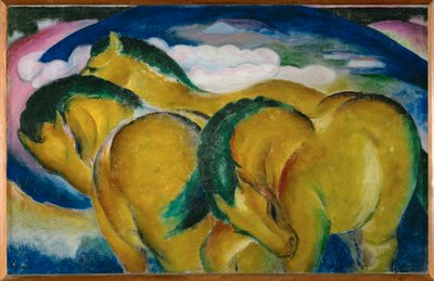 De små gule heste (maleri på lærred) af Franz Marc