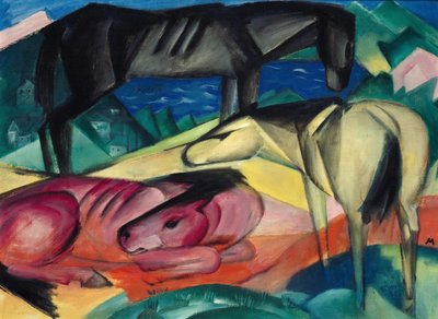 Tre heste II, 1913. af Franz Marc