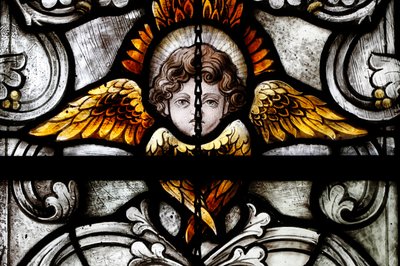 Engel, ca. 1920 (farvet glas) af Franz Mayer