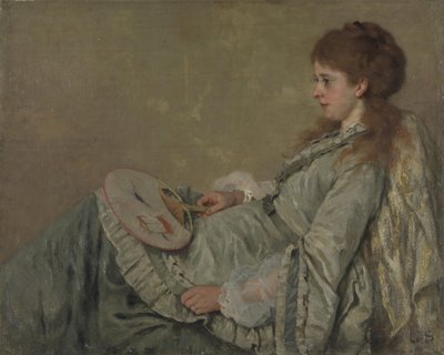 Portræt af kunstnerens hustru, 1872-1873 af Franz Otto Scholderer