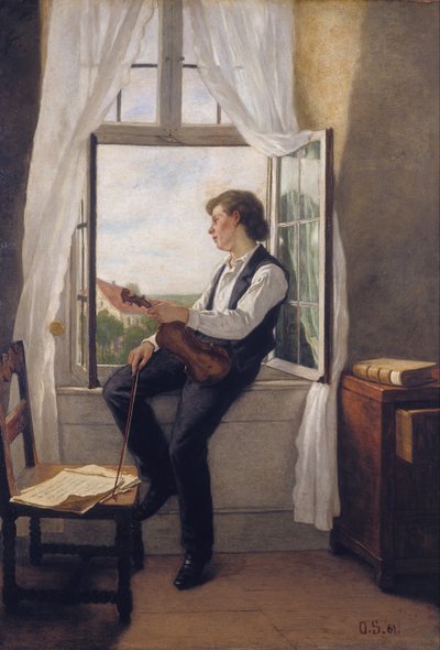 Violinisten ved vinduet af Franz Otto Scholderer