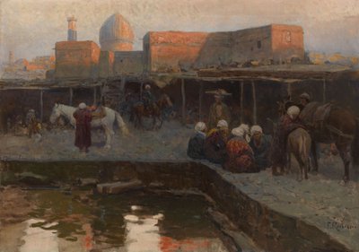 Caravanserai af Gur-e Amir i Samarkand af Franz Roubaud