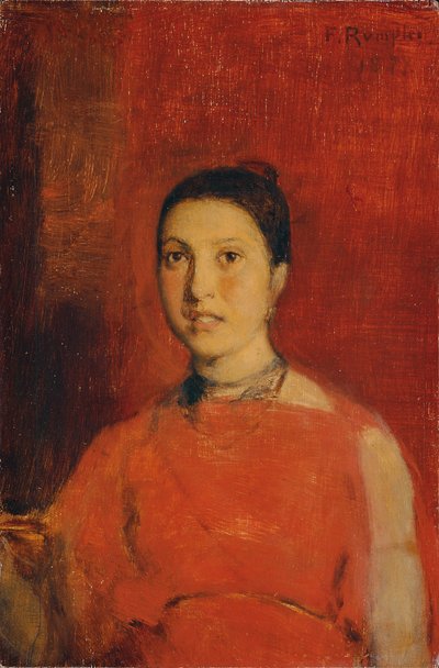 pige i rød kjole af Franz Rumpler