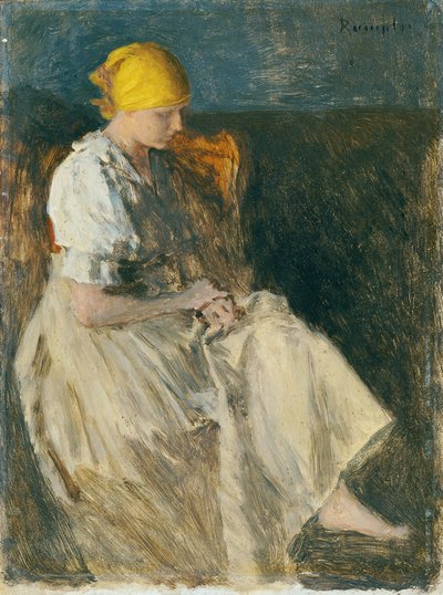 Siddende pige af Franz Rumpler