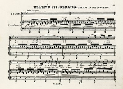 Franz Schubertin (1797-1828) Ave Marian ensimmäiset muistiinpanot af Franz Schubert