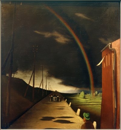 F.Sedlacek, landskab med regnbue af Franz Sedlacek