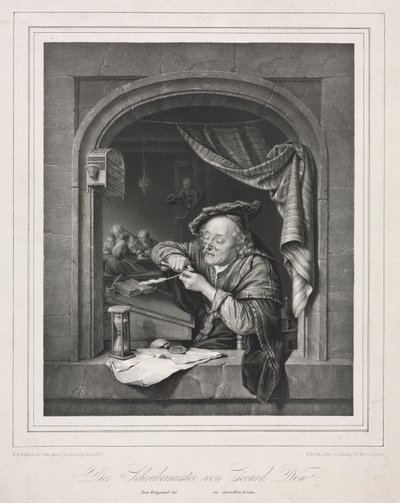 Den gamle Skolemesters Skrivermester, 1836. af Franz Seraph Hanfstaengl