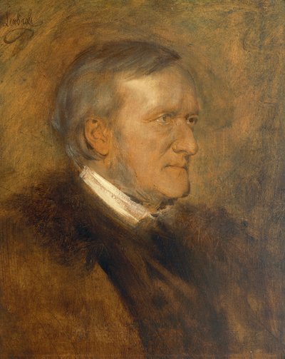 Tyskland, Portræt af Wilhelm Richard Wagner (1813 - 1883), tysk komponist, librettist, dirigent og essayst af Franz Seraph von Lenbach