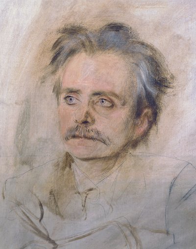 Portræt af Edvard Grieg (Bergen af Franz Seraph von Lenbach