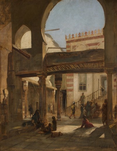 Scene i Kalaun-moskekomplekset Kairo af Franz Seraph von Lenbach