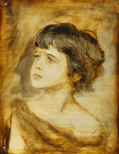 Hovedet af en pige, 1879 af Franz Seraph von Lenbach