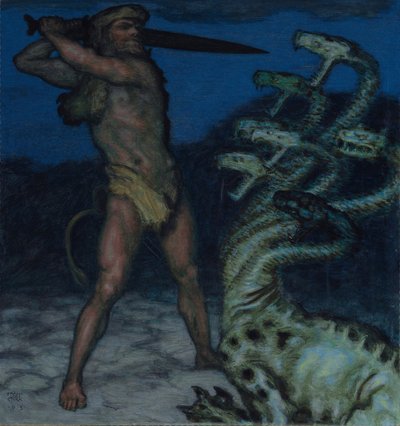 Hercules og Hydra af Franz Stuck Ritter von