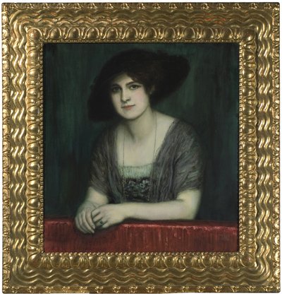 Mary med mørk hat, ca. 1916. af Franz Stuck Ritter von