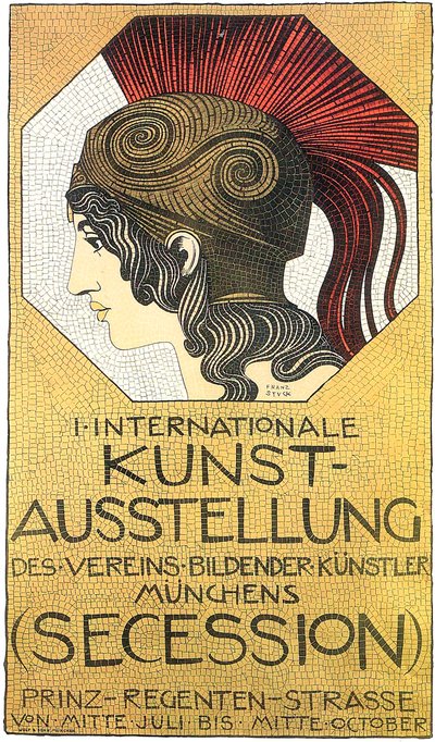 Plakat til den første internationale kunstudstilling, Secession, 1893. af Franz Stuck Ritter von
