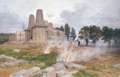 Ruinerne af et tempel, Sydamerika af Franz Thiele