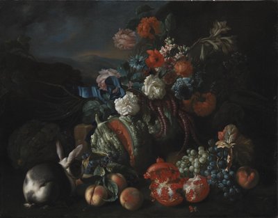 Stenbund med blomster og frugt af Franz Werner Tamm