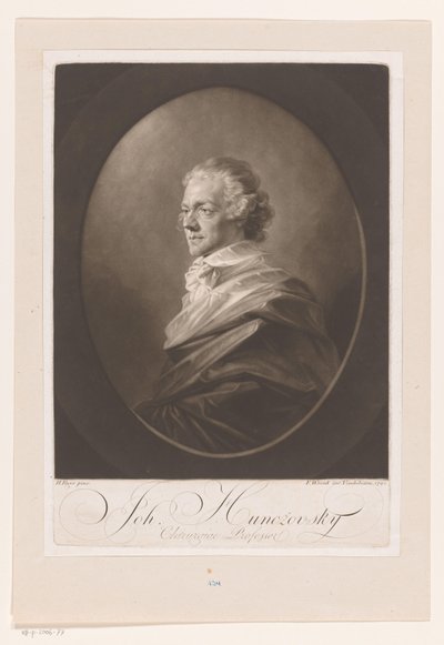 Portret af Johann Huncžovsky Joh. Huncžovsky / Chirurgiae Professor (titel på objekt) af Franz Wrenk