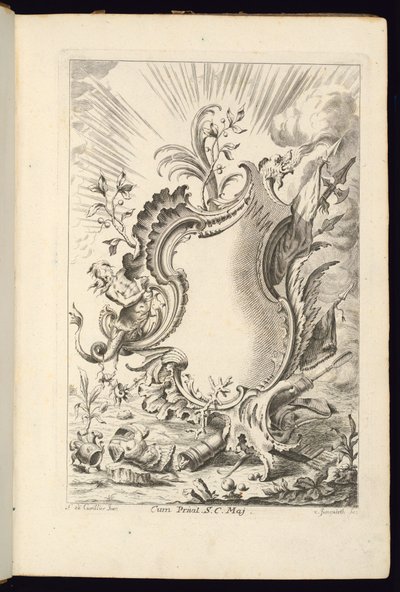 Cartouche with Dragon, Cartouches Book til forskellige anvendelser af Franz Xaver Andreas Jungwierth