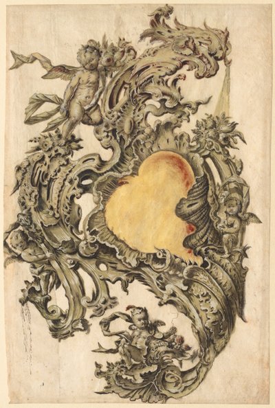Cartouche med Putti af Franz Xaver Habermann