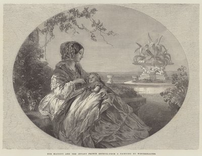 Hendes Majestæt og det lille barn prins Arthur af Franz Xaver Winterhalter
