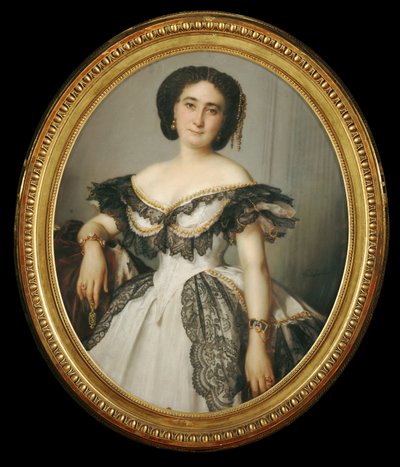 Portrait de femme - portræt af en dame ... af Franz Xaver Winterhalter
