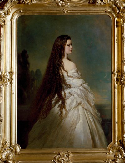 Portræt af Elisabeth de Wittelsbach (1837-1898) (sissi), imperator af Østrig (1854-1898) og dronning af Ungarn (1867-1898) Maleri af Franz Xaver Winterhalter (1806-1873) af Franz Xaver Winterhalter