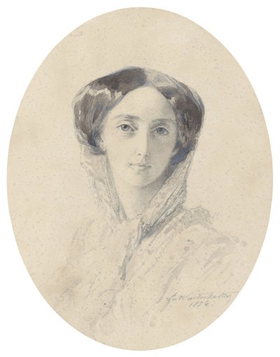 Portræt af storhertuginde Olga Nikolaevna af Rusland 1822-1892, dronning af Württemberg af Franz Xaver Winterhalter