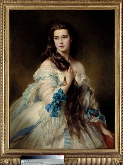 Portræt af fru Barbe af Rimsky-Corsakov (1833-1878). Maleri af Franz Xaver Winterhalter (1806-1873) 1864. Dim. 1,7x0,9 m. Paris, Musee d