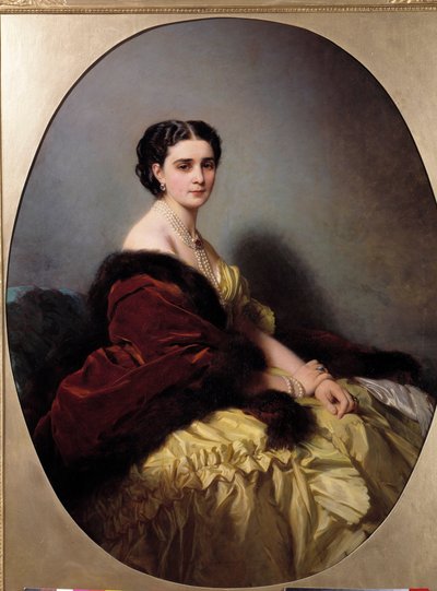 Portræt af Madame Narychkin (eller Narychkin eller Narychkina) Maleri og cover Winterhalter (1806-1873) af Franz Xaver Winterhalter