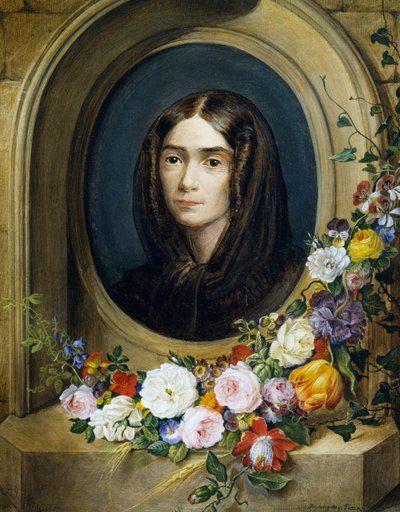 Portræt af Katharina Petter (født 1849). Maleri af Franz Xavier Petter (1791-1866) af Franz Xavier Petter
