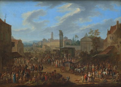 Fair med tempel og majstang af Franz de Paula Ferg